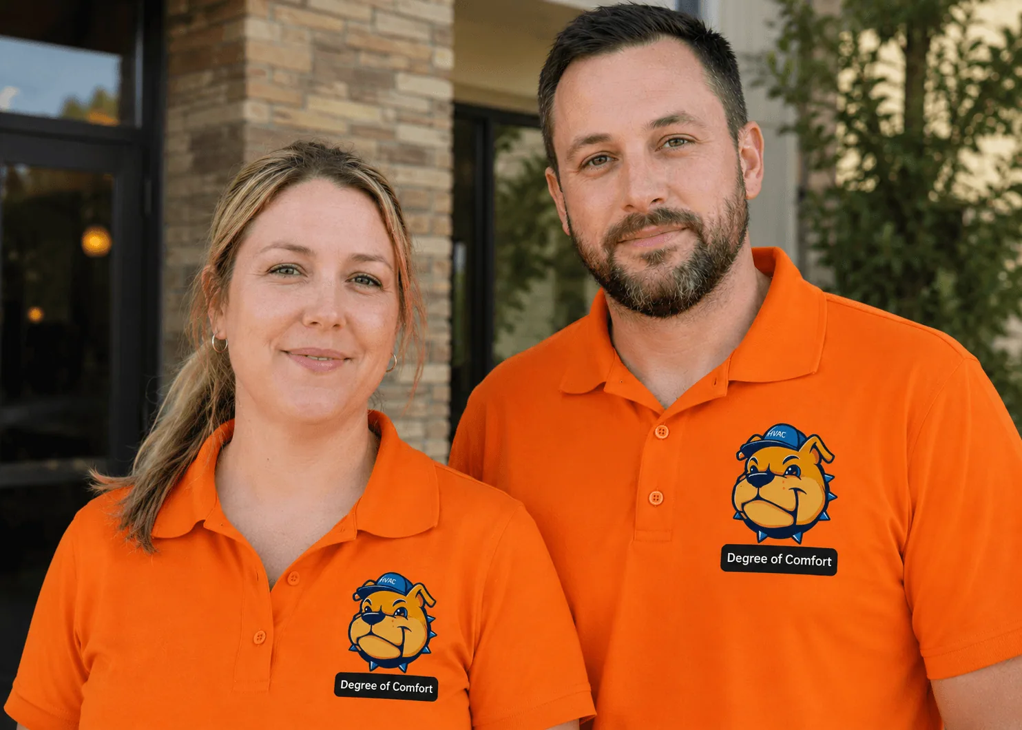 Degree of Comfort technicians in branded shirts